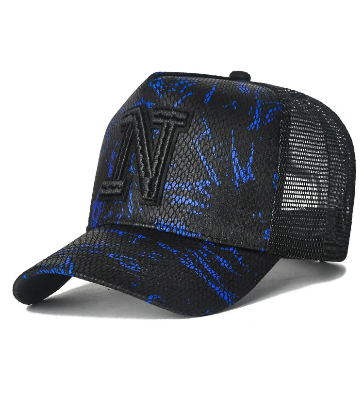 High top hat, mesh men's baseball cap, summer sun protection, breathable outdoor truck cap, men's