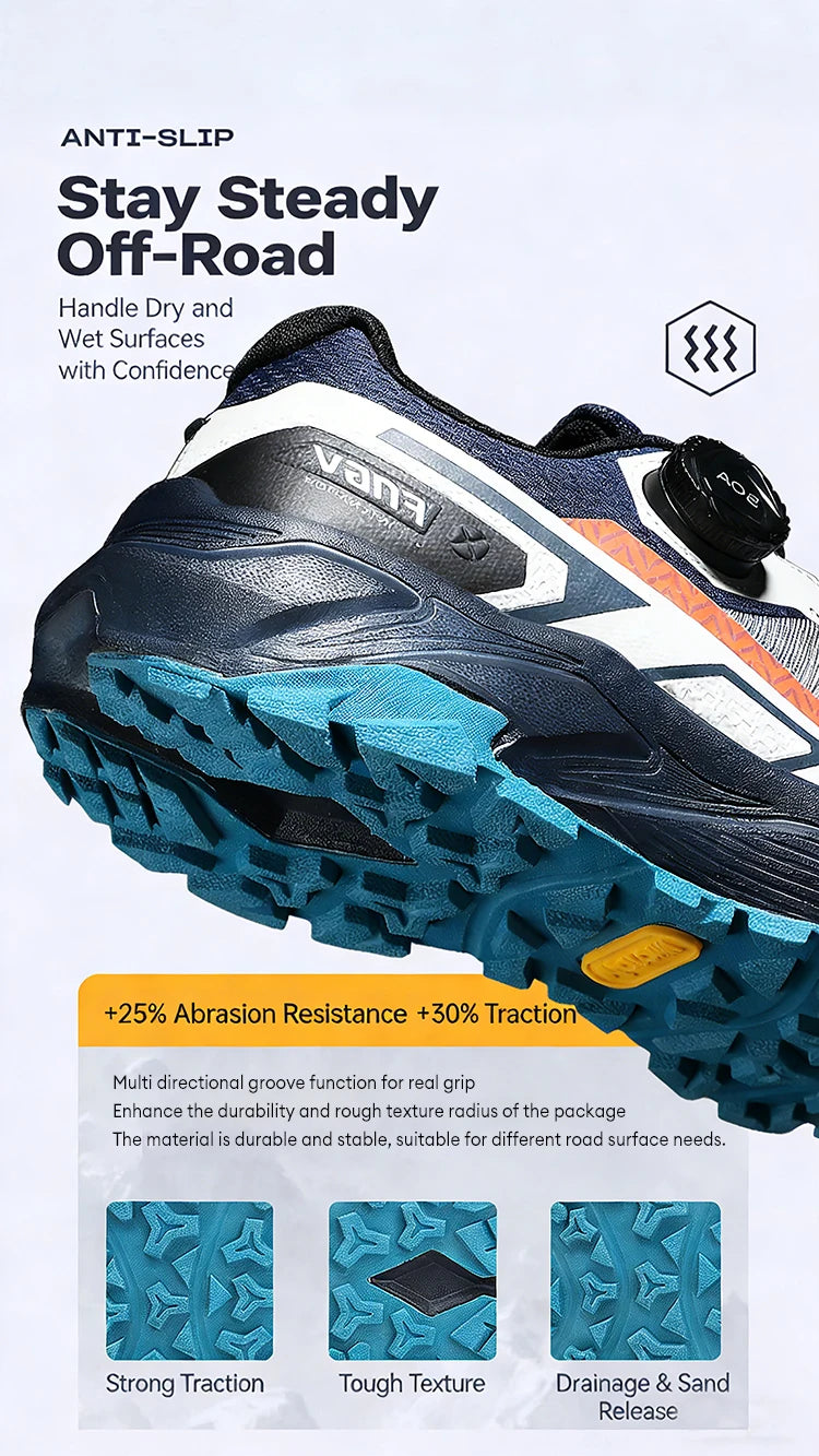 Men's Running Shoes with Rotating Buckle Breathable Mesh Lightweight Sneakers for Men Gym Workout Casual Waterproof Sports Shoes