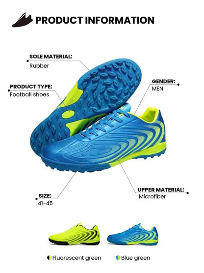 Baasploa Men Football Shoes Brand Comfort Lightweight Turf Training Soccer Shoes Professional Male Soft Sneakers Non-Slip