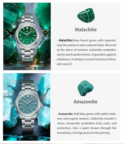 WM Watch Automatic Mechanical Watch Gemstone Series NH35 100M Water Resistant AR Coated Sapphire Welly Merck Man Watches WM225