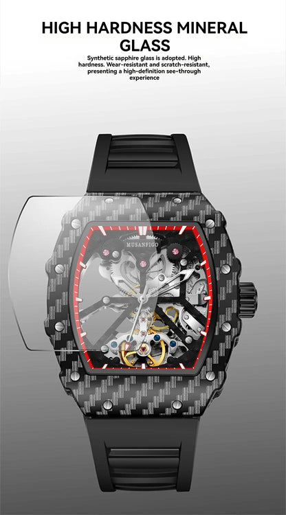 Fully automatic skeleton mechanical watch, fashionable personality, luxury hot men's watch, casual business watch