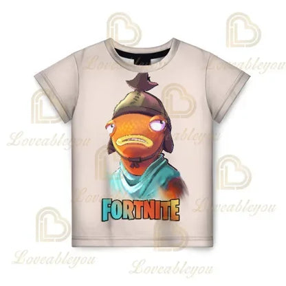 T-shirt de manga curta Fortnites com impressão 3D, estampado cartoon de jogo Battle Royale, roupa para adultos e crianças, T-shirt infantil estilo Harajuku