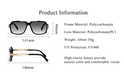 Ruiao Double-Bridge Pilot Sunglasses UV400 Fashion Gradient Shades Metal Frame Unisex Sun Glasses for Men And Women Driving