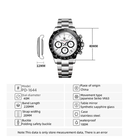 Gold 1644 PAGANI DESIGN 2026 New Men's Watches Top Brand Luxury Mens Quartz Wrist Watch Men Watch Men Chronograph Waterproof