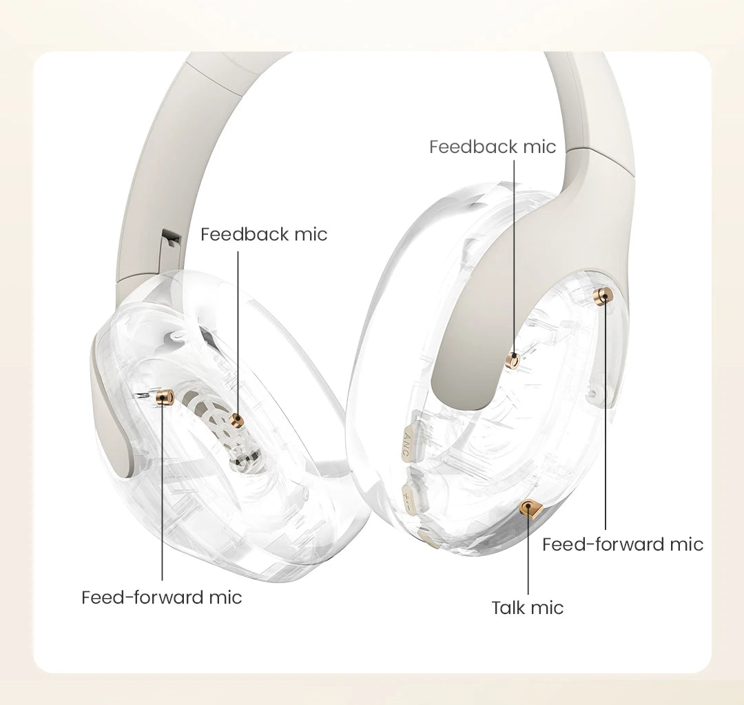 HAYLOU S30 Wireless Bluetooth 5.4 Headphones – 43dB Adaptive Noise Cancelling ANC Headset, 40mm Drivers, 80H Playtime, Hi-Res Audio Over-Ear Headphones