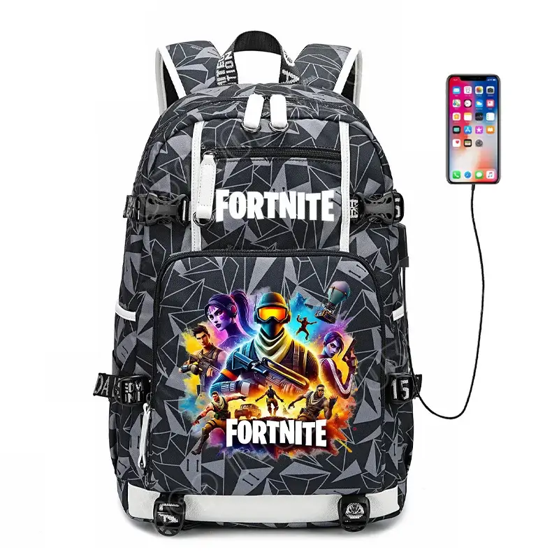 Fortnite-Print-Schülerrucksack für Jungen und Mädchen, Schulrucksack mit großem Fassungsvermögen, wasserdicht, leicht und strapazierfähig, Geburtstagsgeschenk