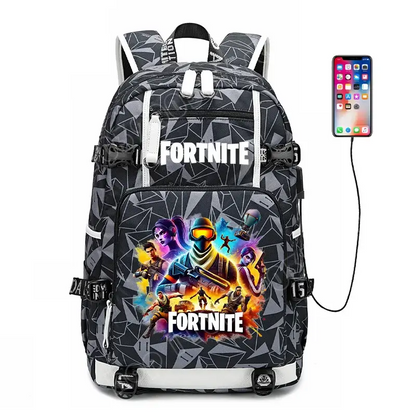 Fortnite-Print-Schülerrucksack für Jungen und Mädchen, Schulrucksack mit großem Fassungsvermögen, wasserdicht, leicht und strapazierfähig, Geburtstagsgeschenk