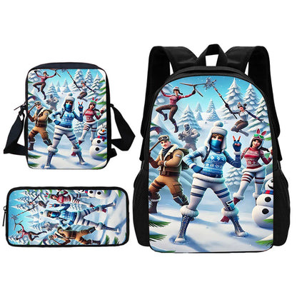 Hot Game Shooting Fortnites Child School Backpack With Shoulder Bag Pencil Bags School Bags for Boys Girls Best Gift