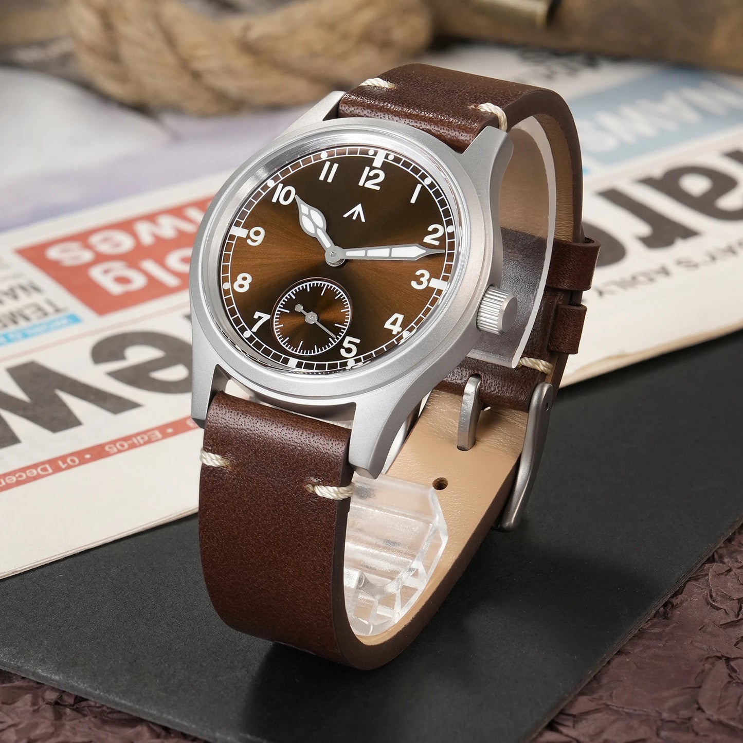 Militado V2 Version Military D12 Watch 36mm AR Sapphire Quartz Movement Watches Waterproof Sub-second Stainless Steel Wristwatch