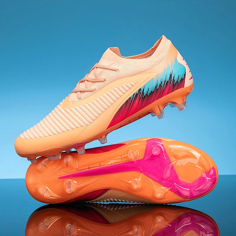 New Men Football Boots Cleats Shoes Soccer Long Spikes FG Ultralight Training Soccer Shoes Non-Slip Outdoor Match Drop Shipping