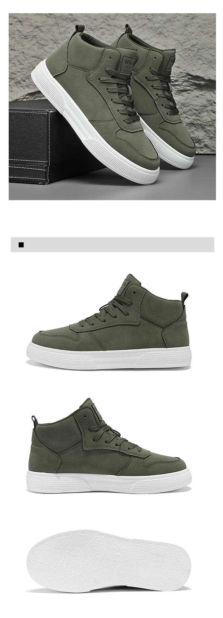 Men's Skateboarding Shoes 48 High Top Casual Sneakers Breathable Street Shoes Flats Shoes Lace UP Walking Shoes Chaussure Homme