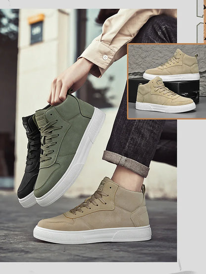 Men's Skateboarding Shoes 48 High Top Casual Sneakers Breathable Street Shoes Flats Shoes Lace UP Walking Shoes Chaussure Homme