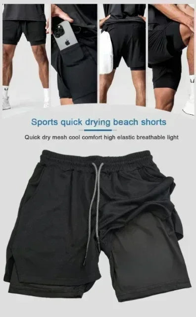 Dragon Ball GOKU Anime Peripheral Printing Double-layer Shorts 2025 American Sports Summer Men's Loose Breathable Pants