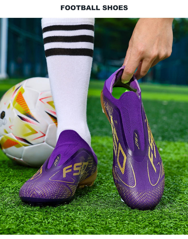 New Men Football Boots Non-Slip Boys Soccer Shoes Grass Cleats High-quality Match Sneakers Hot-selling Outdoor High-top Light