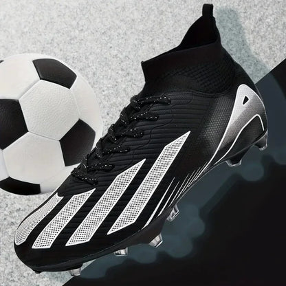 Men New TF Football Boots Sneakers Society Turf Grass Ultralight Male Soccer Shoes Comfortable Ankle Football Shoes Futsal Fast
