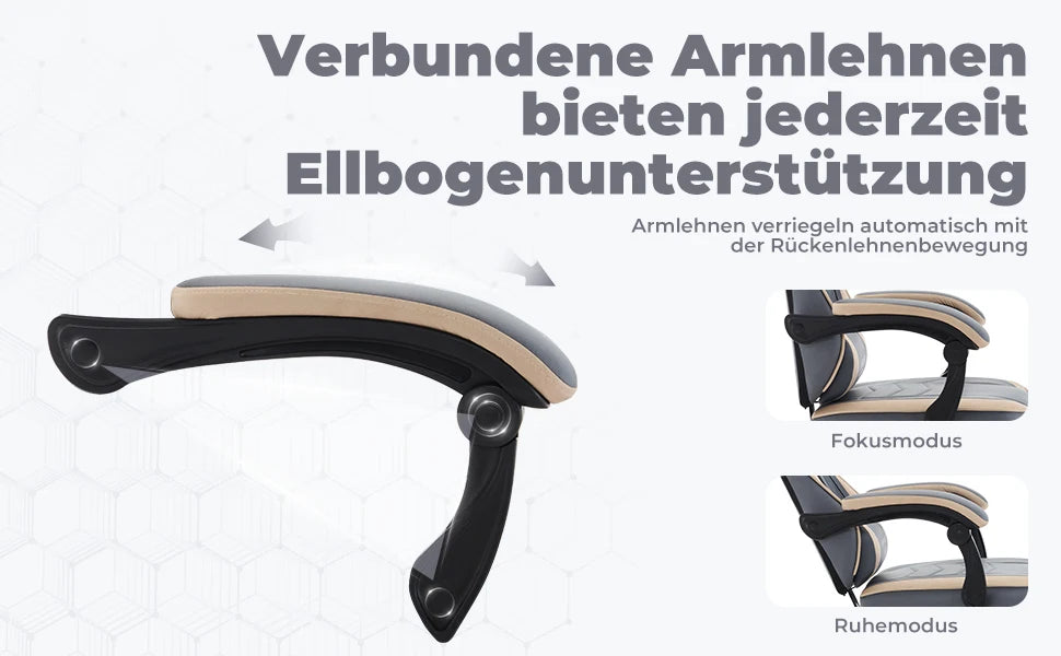 Cadeira Gaming WOTSTA com Apoio para Pés, Cadeira Gamer Ergonómica com Almofada Lombar, Apoio de Cabeça e Altura Ajustável para Computador