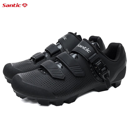 Santic Mountain Bike Lock Shoes for Men SPD Locking Shoes MTB Bike Accessories Breathable Self-Locking Unisex Cycling Sneakers