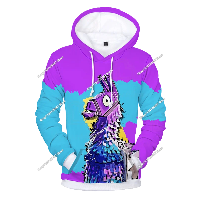 Sweatshirt com Capuz Infantil 3D 2025, Nova Série Anime Fortnite Estampada, Pullover de Marca Trendy, Presente