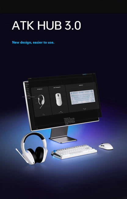 ATK Blazing Sky F1 V2 Ultra Max Wireless Gaming Mouse, Dual-Mode 8K PAW3950 Ultra Lightweight Ergonomic Gaming Mouse
