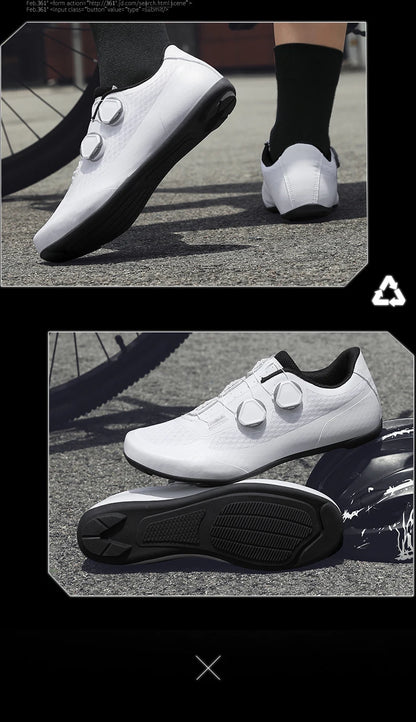 Speed Cycling Sneaker Men's Road Cycling Shoes Cleat Shoes Spd Shoes Cycling Flat Pedal Shoes Man Bike Outdoor Footwear White