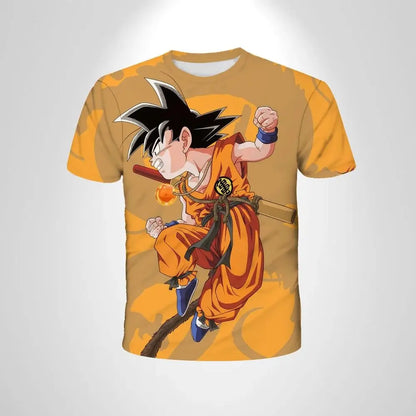2026 New Dragon Ball 3D Printed T-shirt for Children's Clothing, Adult Summer Short Sleeved Anime T-shirt,casual and Fashionable