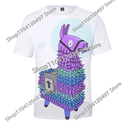 Japanese Anime Fortnite Summer T-shirt for Men Women Battle Royale Short-Sleeved Casual Comfortable Loose Harajuku Streetwear