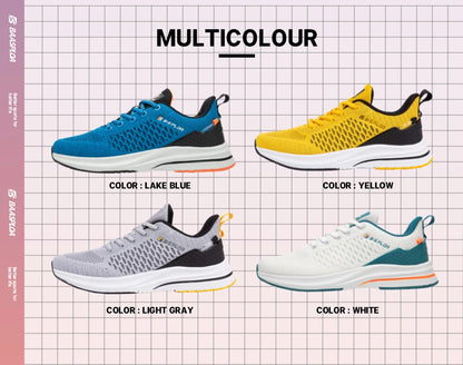 Baasploa Men Running Shoes New Breathable Mesh Sport Sneakers Plus Size 41-48 Male Classic Casual shoes Non-slip Outdoor Comfort