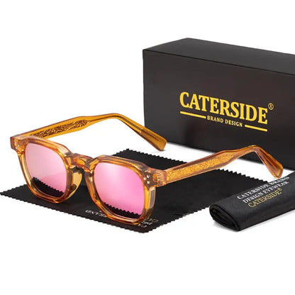 CATERSIDE Fashion Mirror Men Polarized Sunglasses Luxury Core Insert Leg Design Sun Glasses Women Party Outdoor Travel Glasses
