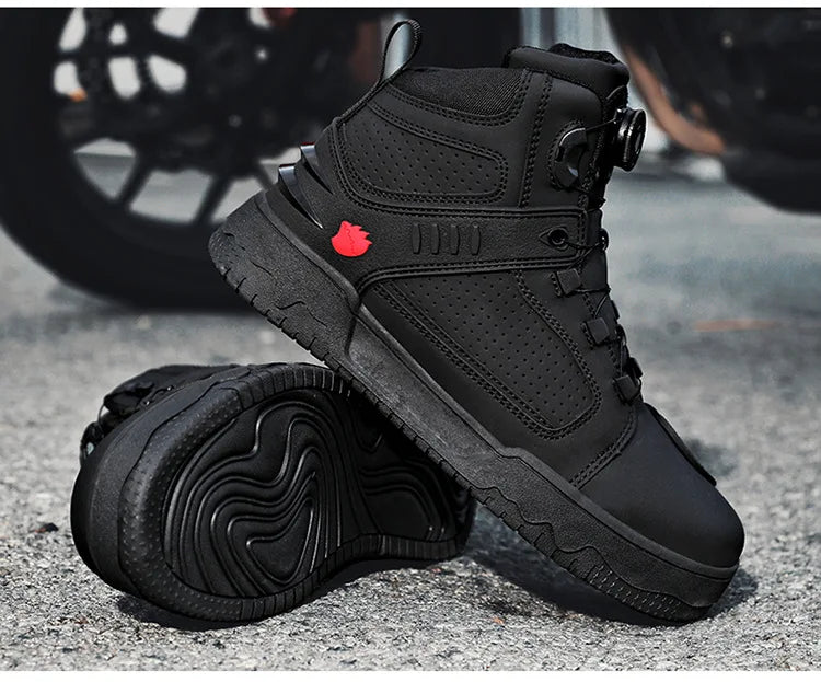 Motorcycle Boots Men Biker Shoes Moto Sneaker Microfiber Leather Adventure Motocross Shoes Anti-slip Motorcycle Equipment