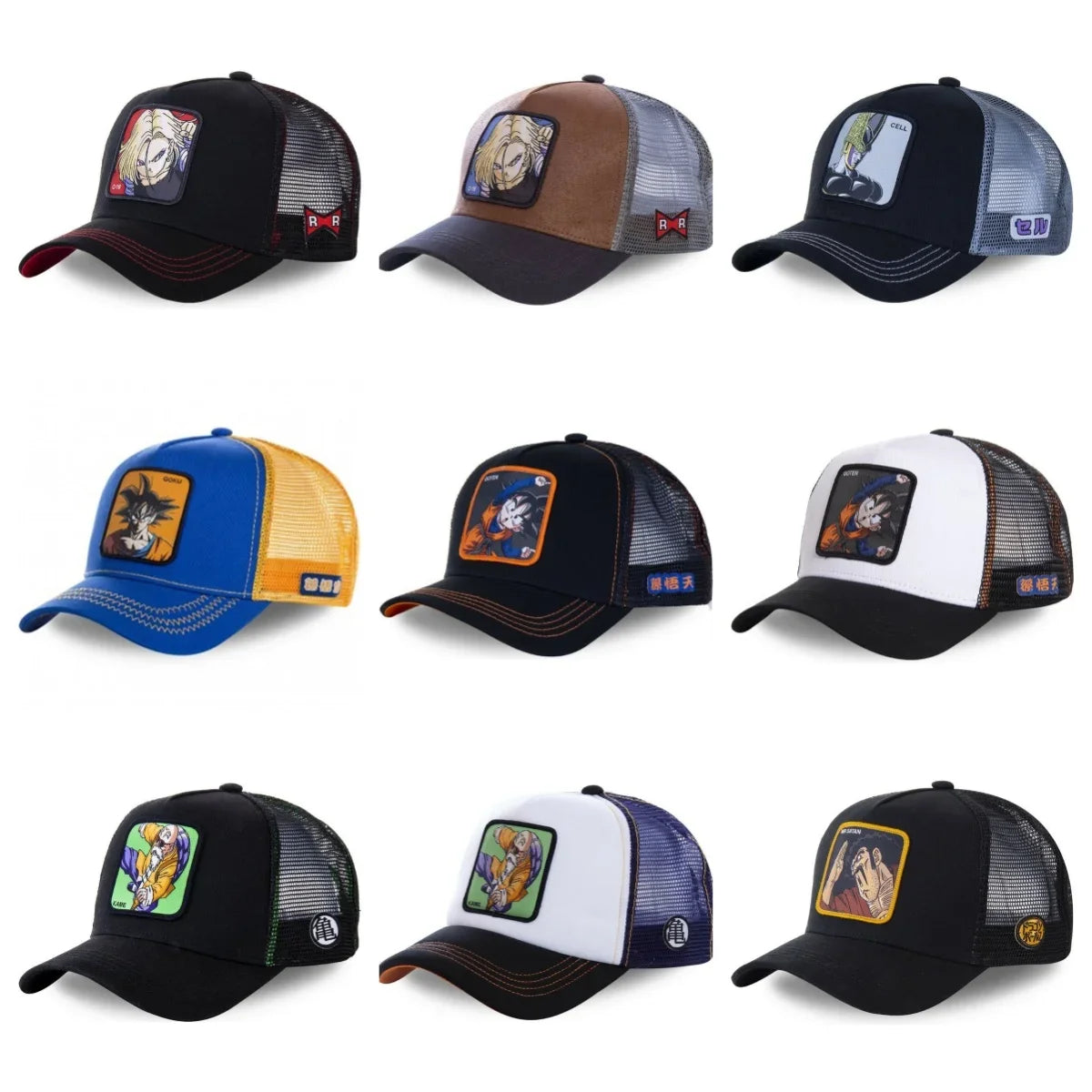 Dragon Ball Son Goku Cap Baseball Cap Summer Travel Peaked Cap Men's Embroidery Hip-Hop Sun Visor Adjustable Trucker Mesh Cap