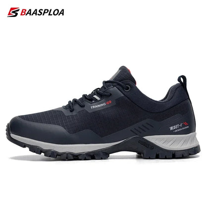 Baasploa Men's New Hiking Shoes Outdoor Waterproof Wear-Resistant Non-Slip Sneakers Male Casual Lightweight Lace-Up Walking Shoes