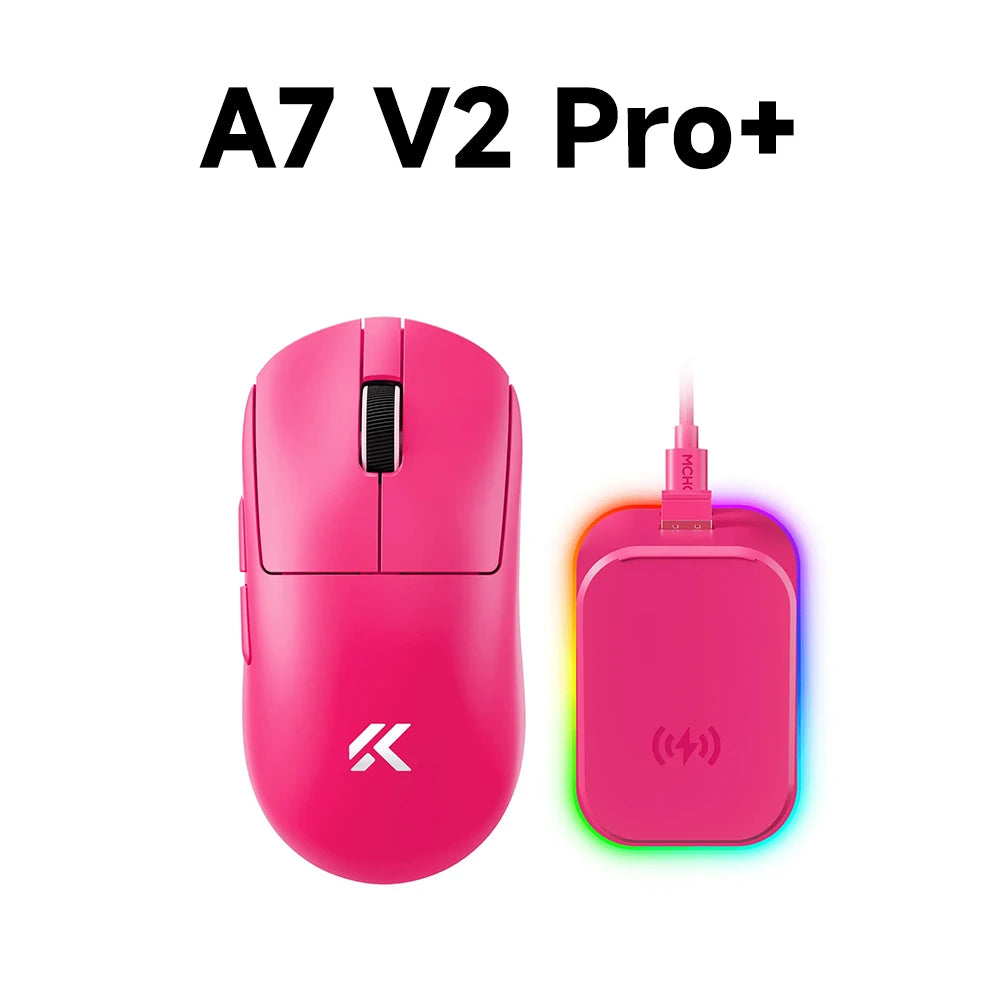 MCHOSE A7 V2 Rato Gaming Sem Fios Leve, Dupla Taxa de Polling de 8,000Hz, PAW3950 TI, Rato Gaming, Esports e Escritório