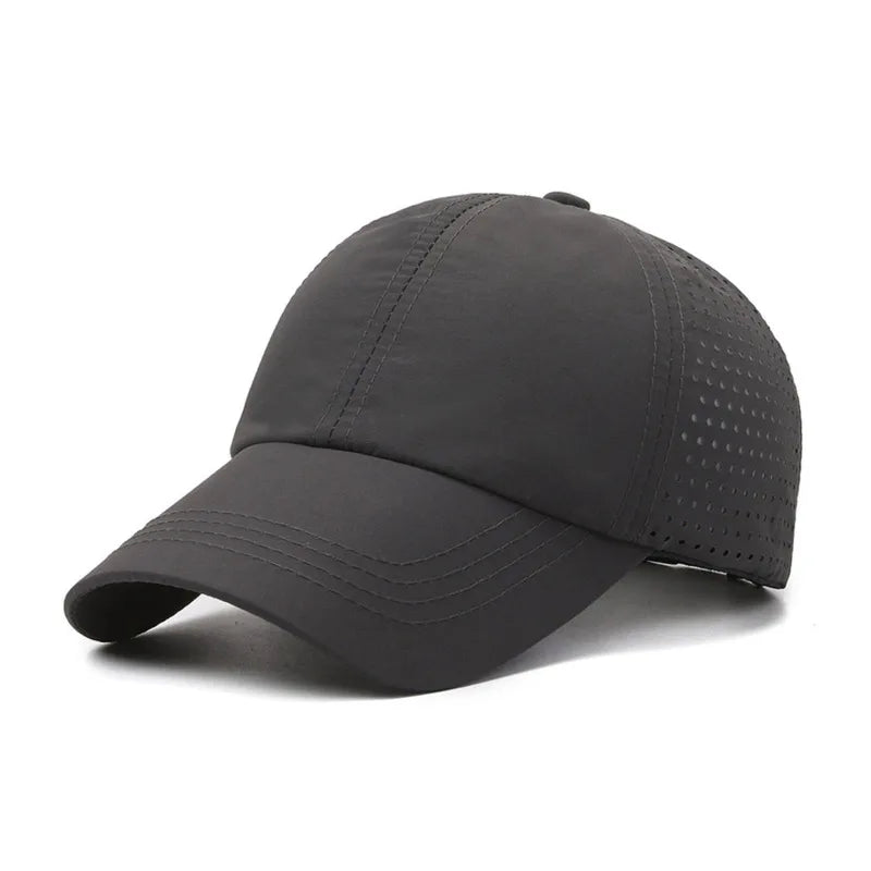 Casquette de soleil à séchage rapide pour femme, casquette de sport décontractée pour homme, casquette de baseball grande taille 60-65 cm, casquette à visière ajustable, casquette à visière