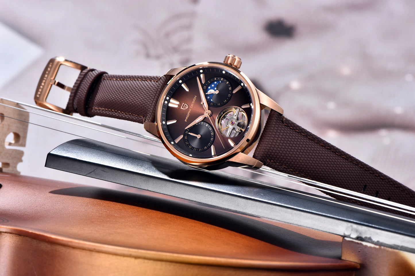PAGANI DESIGN 2026 Men Mechanical Watch E3255Y 41mm Sapphire Crystal Stainless Steel Calendar Waterproof Reloj Hombre