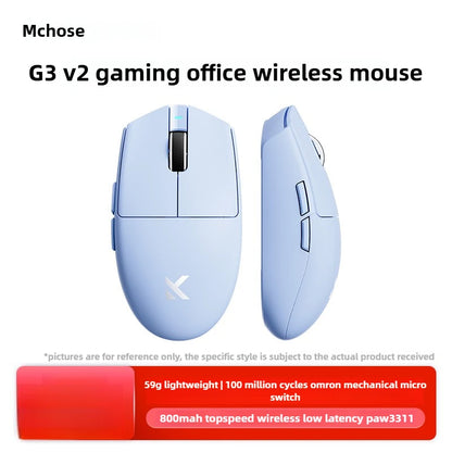 Rato Sem Fios MCHOSE G3 V2 PRO Bluetooth Tri-Mode Ergonómico e Leve para Portátil, Escritório, Gaming e Acessórios de Computador