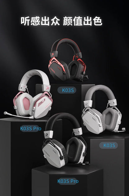 XIBERIA Wireless Gaming Headphones K03S Pro 7.1 Surround Sound 2.4GHz 4 Mode Headsets Gamer 2000mAh Battery Low Latency IEM