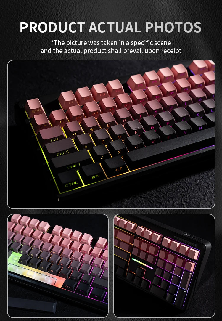 V108 Pro Bluetooth Keyboard Office Low Noise 2.4G Wired & Wireless Full Layout with RGB Backlit Membrane