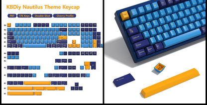 KBDiy GMK Illusion Tastenkappen Cherry-Profil Double-Shot PBT ISO-Tastenkappen für Gamer Mechanisches Tastatur-Kit Gaming Point Retro-Tastenkappe