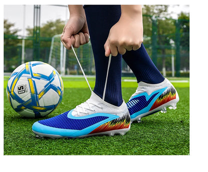 New Men Football Boots Cleats Shoes Soccer Long Spikes FG Ultralight Training Soccer Shoes Non-Slip Outdoor Match Drop Shipping