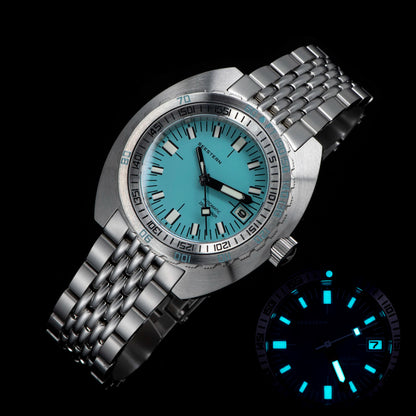 SEESTERN Men Diving Watch Automatic Luminous Date Waterproof Turn Bracelet Wristwatches Retro SUB300T Mechanical Sapphire Glass