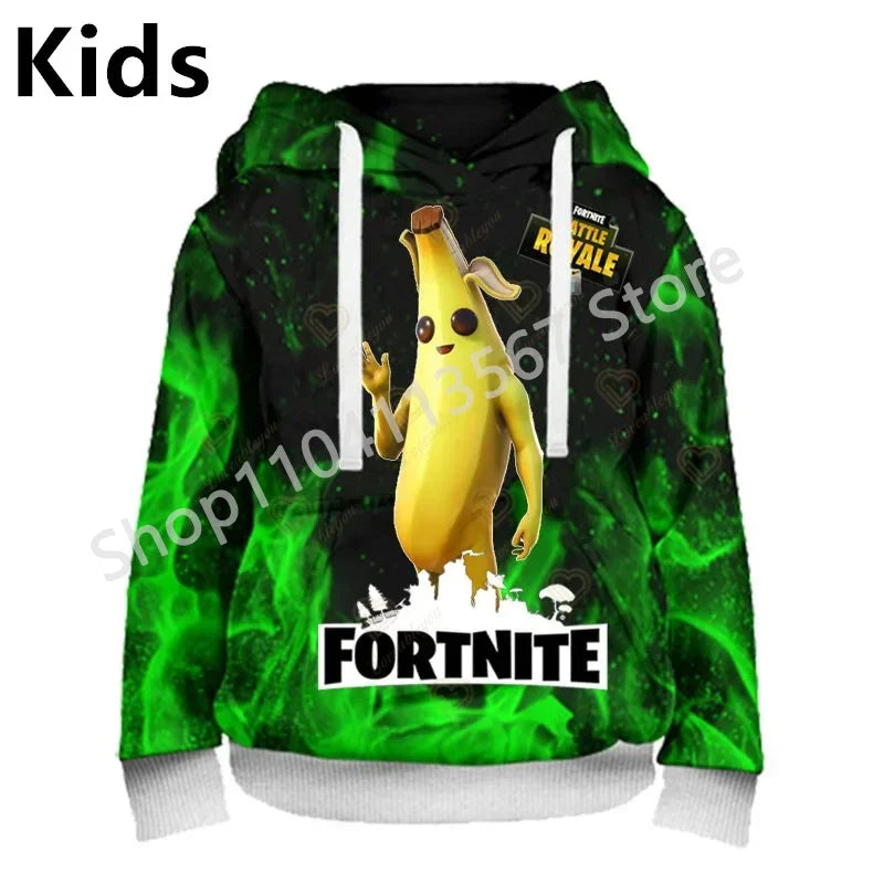 Sweatshirts com Capuz Llama Battle Royale F-Fortnited com Impressão 3D para Homem, Mulher e Criança, Rapaz e Rapariga, Pullover Streetwear Verde