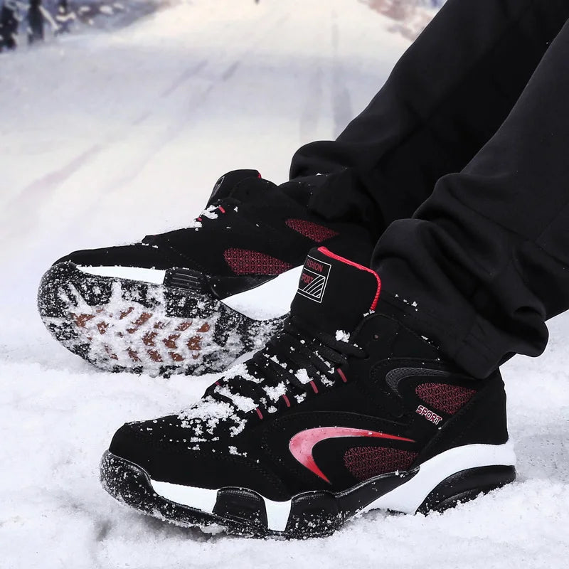 Men's Snow Boots Winter Warm Couple Casual Sneakers Fashion Leather Outdoor Sport Running Tenis Men Non-slip Big Size 48 Trainer