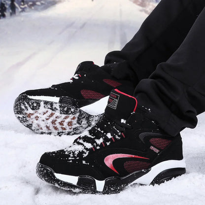 Men's Snow Boots Winter Warm Couple Casual Sneakers Fashion Leather Outdoor Sport Running Tenis Men Non-slip Big Size 48 Trainer