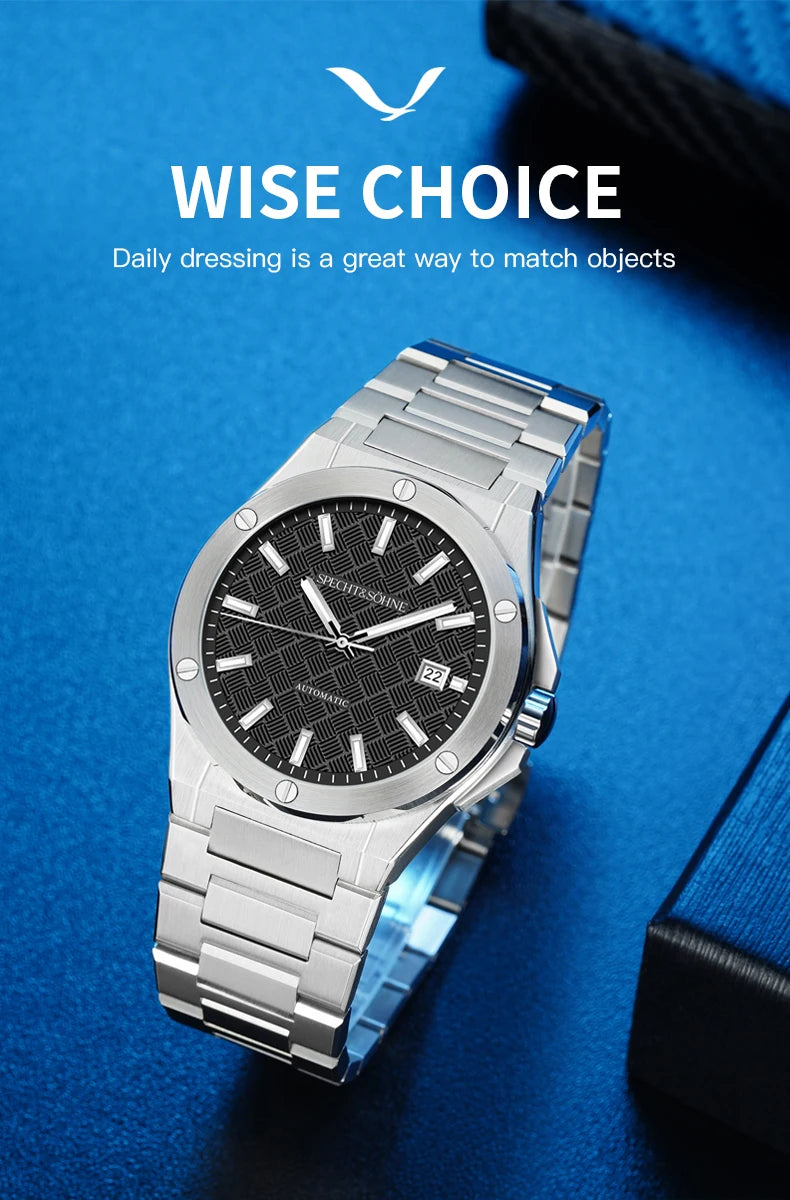 Relógio Masculino Specht&Sohne 2025 Novo 38MM Automático, Movimento Japonês Miyota 8215, Aço, Vidro de Safira, Reloj Homb Impermeável