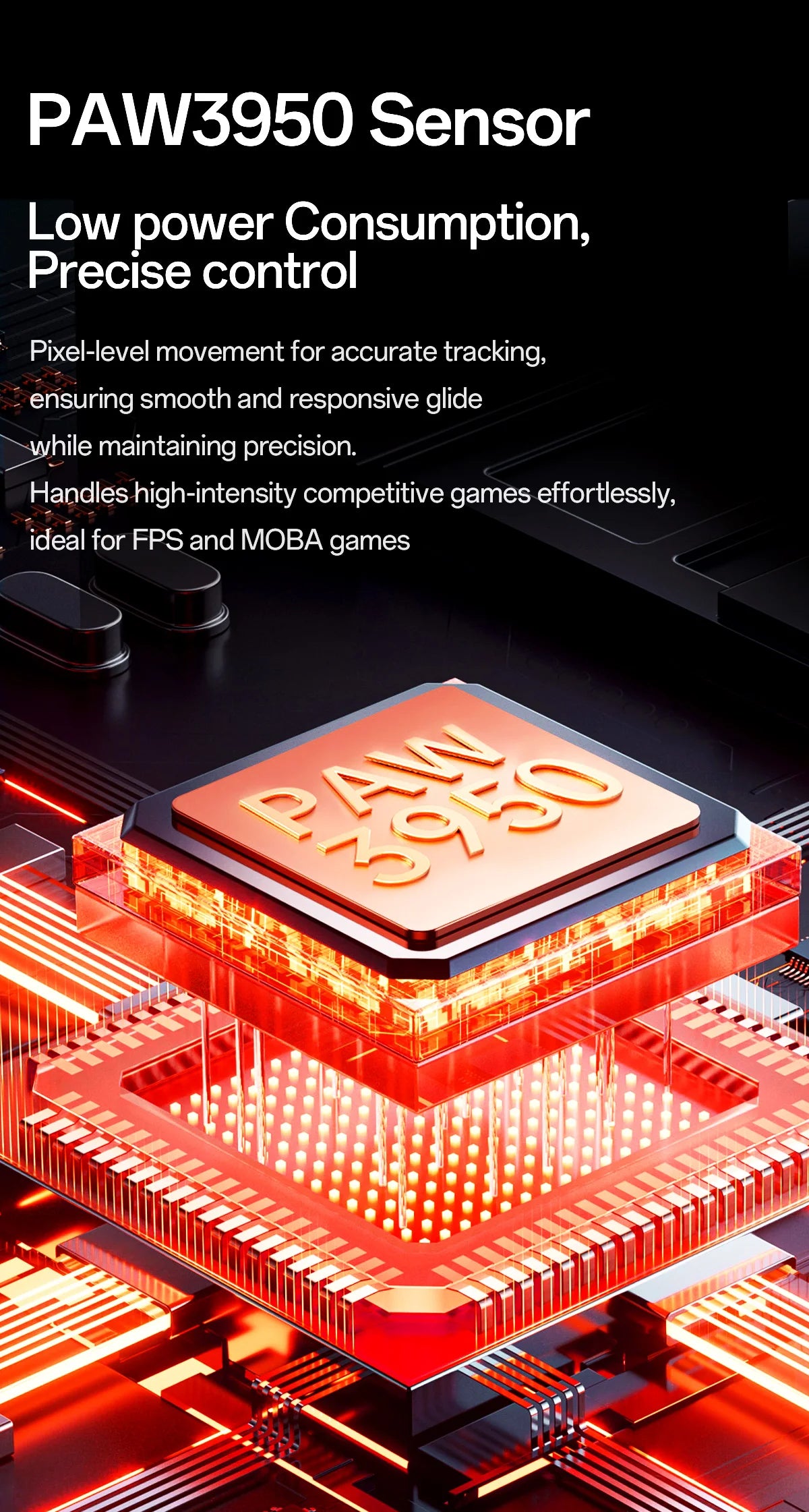 Rato Gaming Sem Fios Delux M900PRO Versão Ultraleve Ergonómico 1K/8K Polling Rate 50g PAW3395 para Destro com Mão Grande PC Gamer
