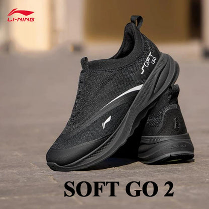 LI-NING SOFT GO 2 vyriški vaikščiojimo batai, įsispiriami, minkštu storu kulnu, patogūs, patvarūs sportiniai laisvalaikio batai AGLV005