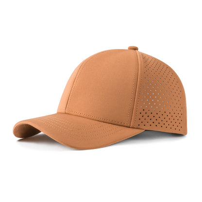 Casquette de baseball pour homme VOBOOM à séchage rapide, en maille découpée au laser, à visière incurvée et fermeture à pression, pour le sport en plein air, la course à pied et les voyages, couleur noire