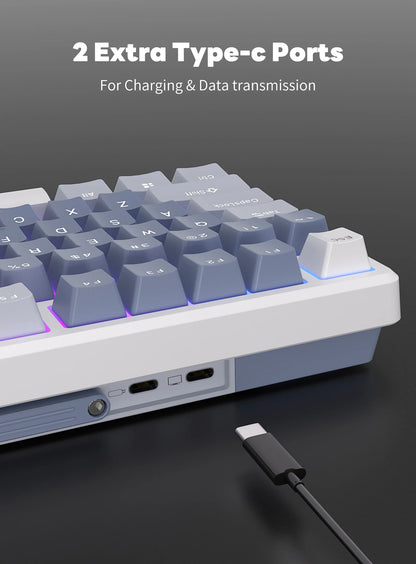 RK ROYAL KLUDGE M75 2.4G Wireless/Bluetooth/USB-C Mechanical Keyboard 81 Keys RGB Hot-Swappable Gasket Gamer Keyboard with Screen