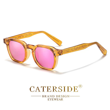 CATERSIDE Fashion Mirror Men Polarized Sunglasses Luxury Core Insert Leg Design Sun Glasses Women Party Outdoor Travel Glasses