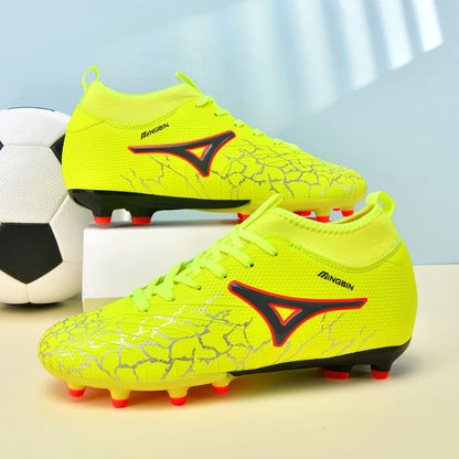 Men Ankle Football Boots Outdoor Grass Cleats Unisex Soccer Shoes Long Society Spikes FG Professional Football Shoes Chuteira